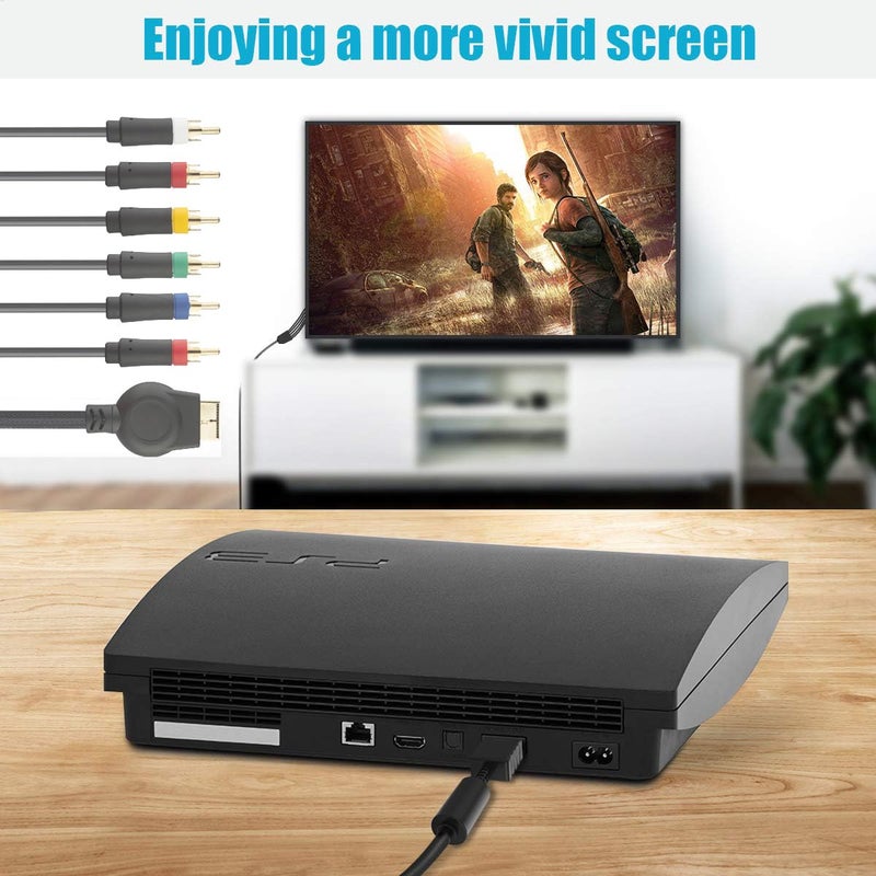 TENINYU 6 Feet PS3 Component AV Cable, Premium High Resolution HDTV Multi Out Composite RCA Audio Video Cable for PS2 / PS3 / PS3 Slim Gaming Console - Image 5